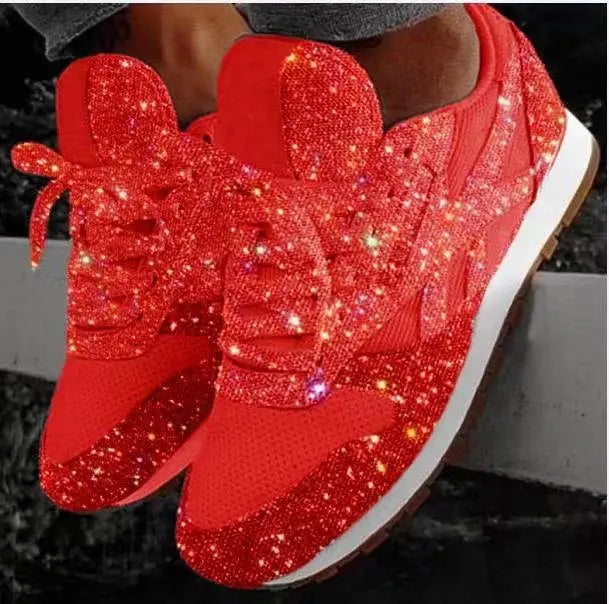 Dames Glitter Sneakers Fashion Glanzende Sportschoenen Lakleren Trendy Glimmende Freizeitschuhe Dames Schoenen | Sulvida