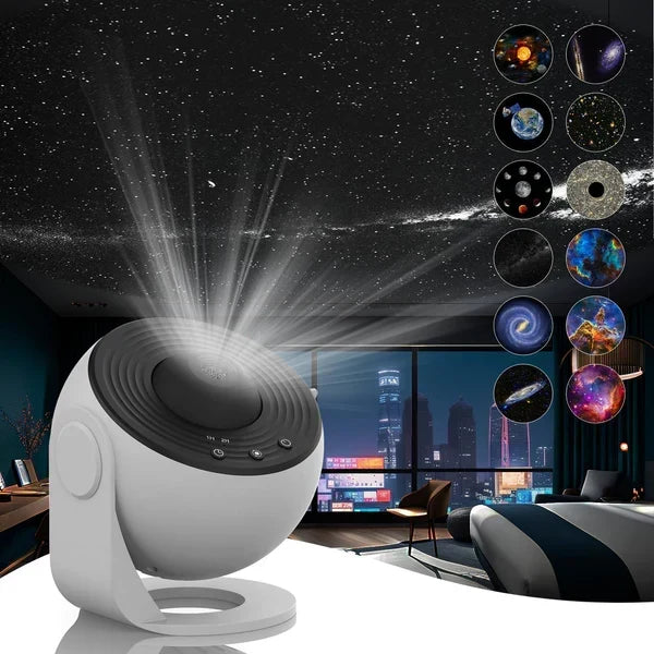 Sterrenprojector Galaxy Projector met 13 Verwisselbare Discs – Verwisselbare Projectiebol voor Kamer Sfeerverlichting Slaapkamer Universum Planetarium Hemel | Sulvida