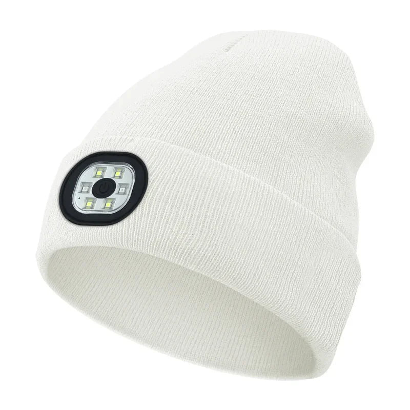Oplaadbare LED Muts met Geïntegreerde Verlichting voor Winter Wandelen Hardlopen en Outdoor Activiteiten | Sulvida