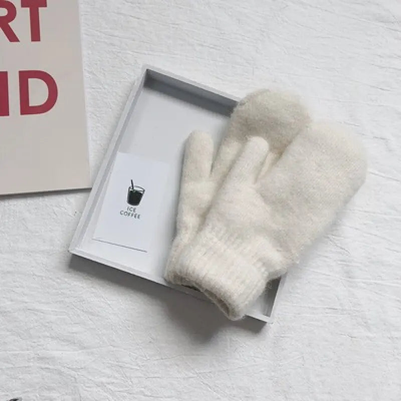 Gebreide Wanten Winter voor Dames – Zachte Fleece Handschoenen met Imitatiebont – Warme Vingerloze One Size | Sulvida