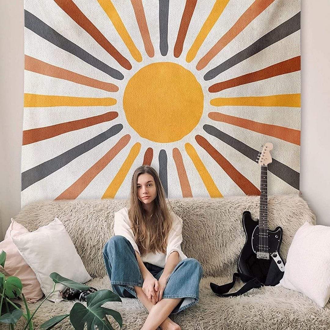 Boho Wandkleed Zon Cover Me With Sunshine Katoen Polyester 75x75 cm 150x130 cm Wandtextiel Woondecoratie | Sulvida