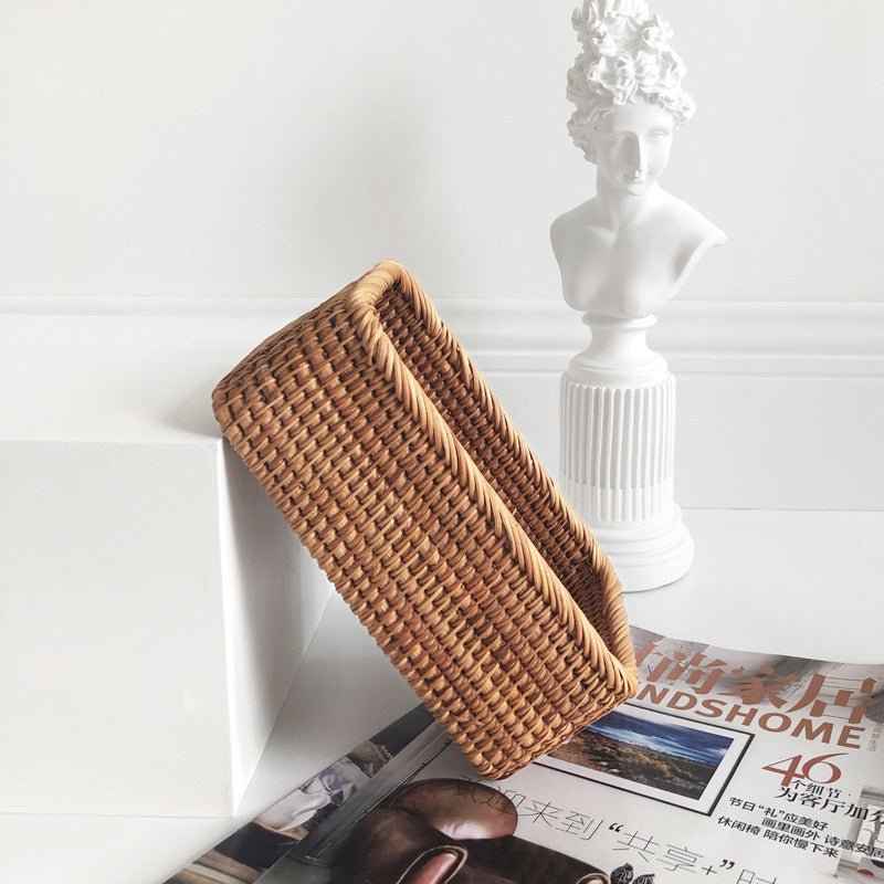 Handgeweven Rotan Opbergmand Natuurlijk 3 Formaten Duurzaam Lichtgewicht Stapelbaar Organizer Badkamer Keuken | Sulvida