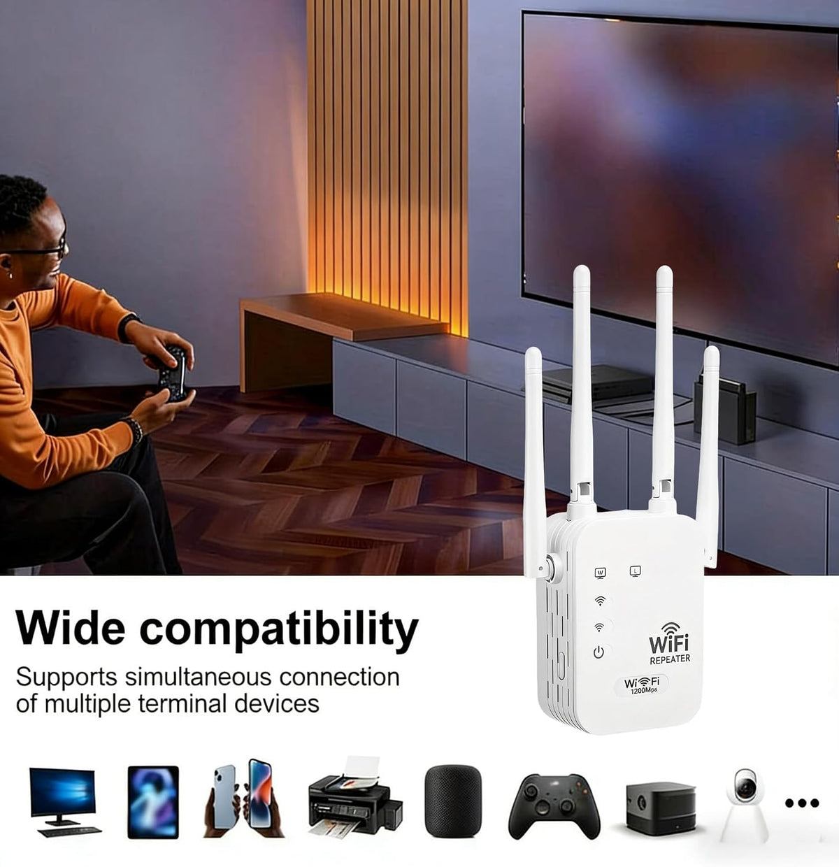 WiFi Signaalversterker voor Tuin & Terras met 1200 Mbps Dual-Band Bereik Weerbestendig Ontwerp Outdoor Netwerk | Sulvida