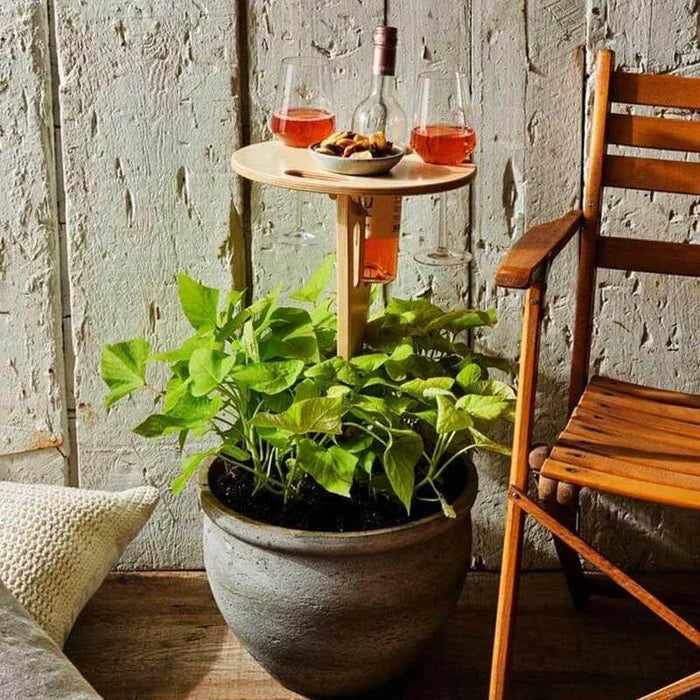 Opvouwbare Wijnpicknick Tafeltje Mahoniehout Draagbaar 20x20x40cm Buiten Kamperen Strand Tuin Outdoor | Sulvida