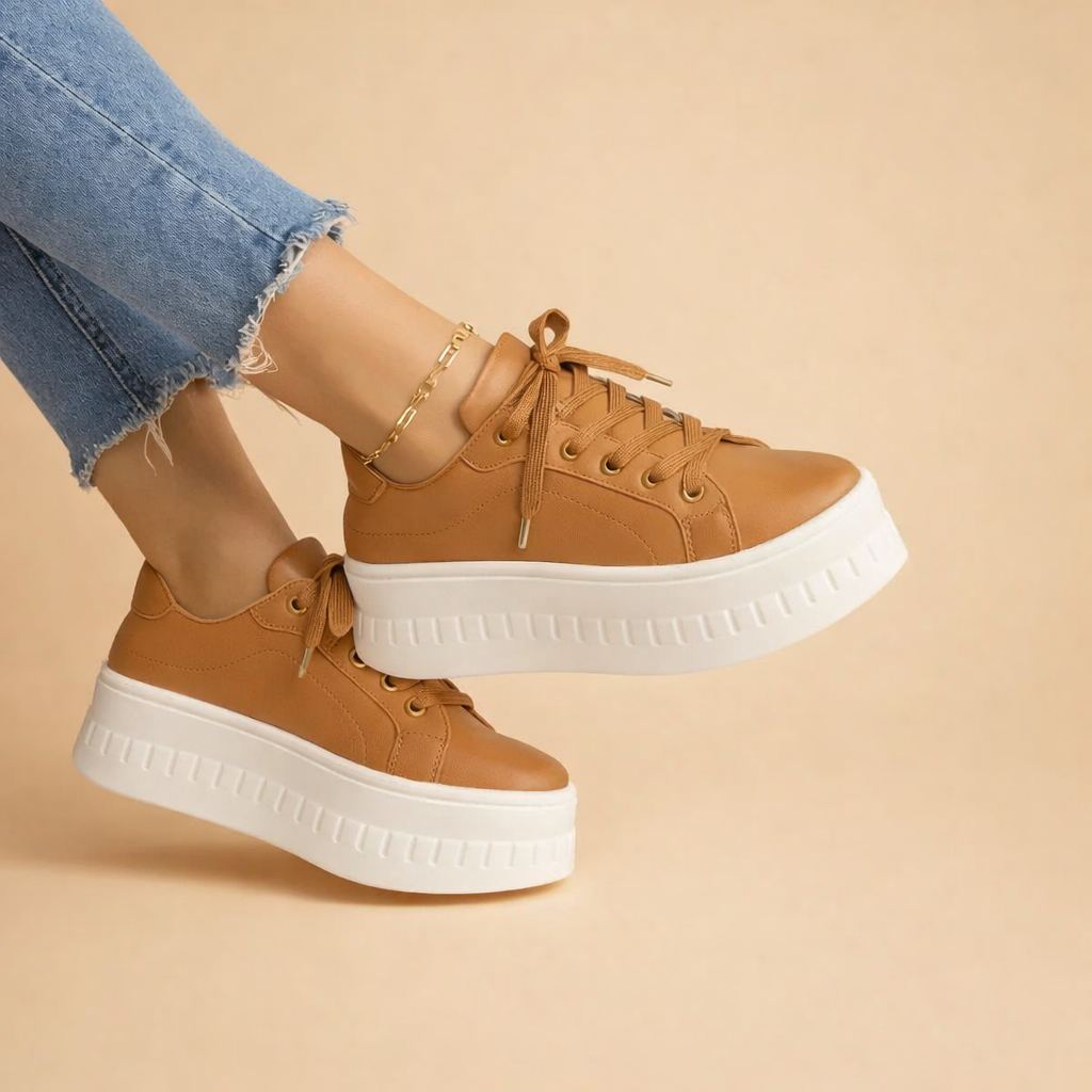 Dames platform sneakers voor verhoogde stijl en extra comfort – moderne stadsschoenen in 6 trendy kleuren | Sulvida