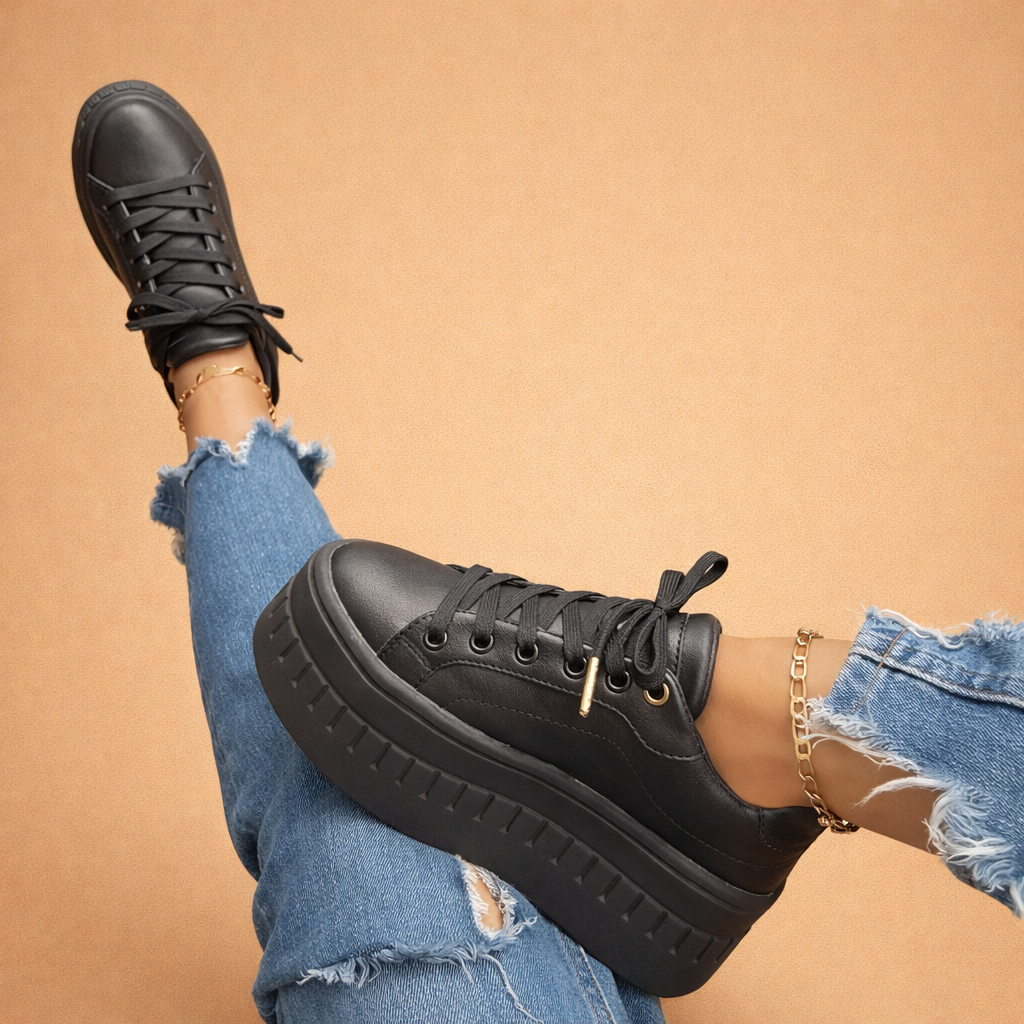 Dames platform sneakers voor verhoogde stijl en extra comfort – moderne stadsschoenen in 6 trendy kleuren | Sulvida
