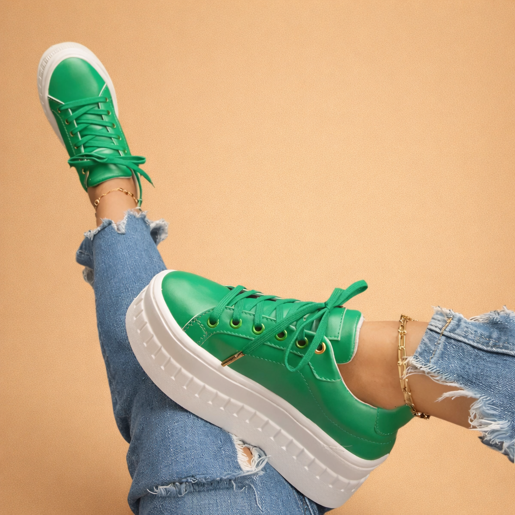 Dames platform sneakers voor verhoogde stijl en extra comfort – moderne stadsschoenen in 6 trendy kleuren | Sulvida