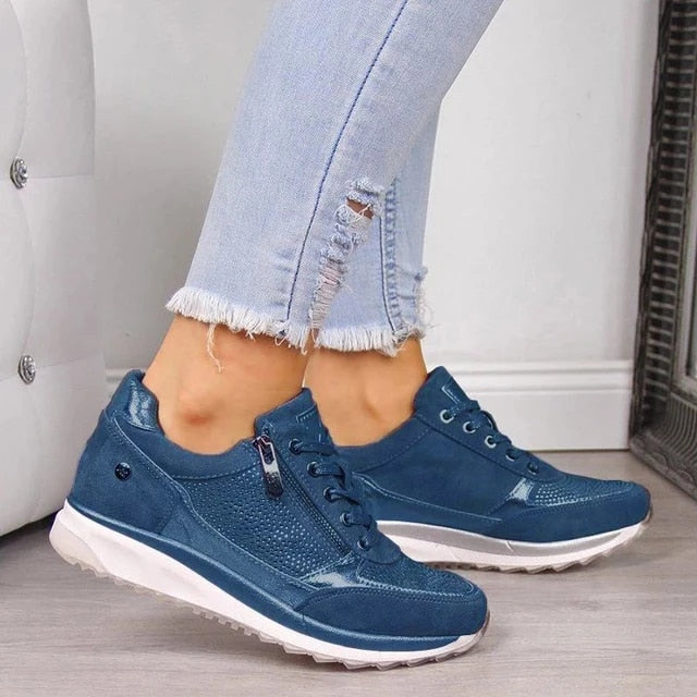Dames Sneakers met Ritsluiting en Zacht Zitkussen voor Dagelijks Comfort Stijl en Gemakkelijk Aantrekken | Sulvida