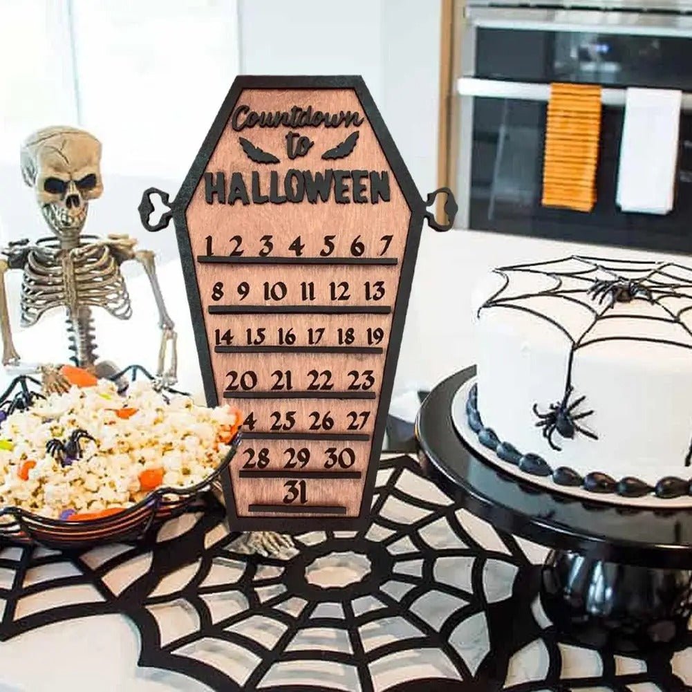 Houten Halloween Aftelmagneetbord Decoratie Tafelornament Spooky Griezelig Sfeer Thuis Seizoensfeest | Sulvida