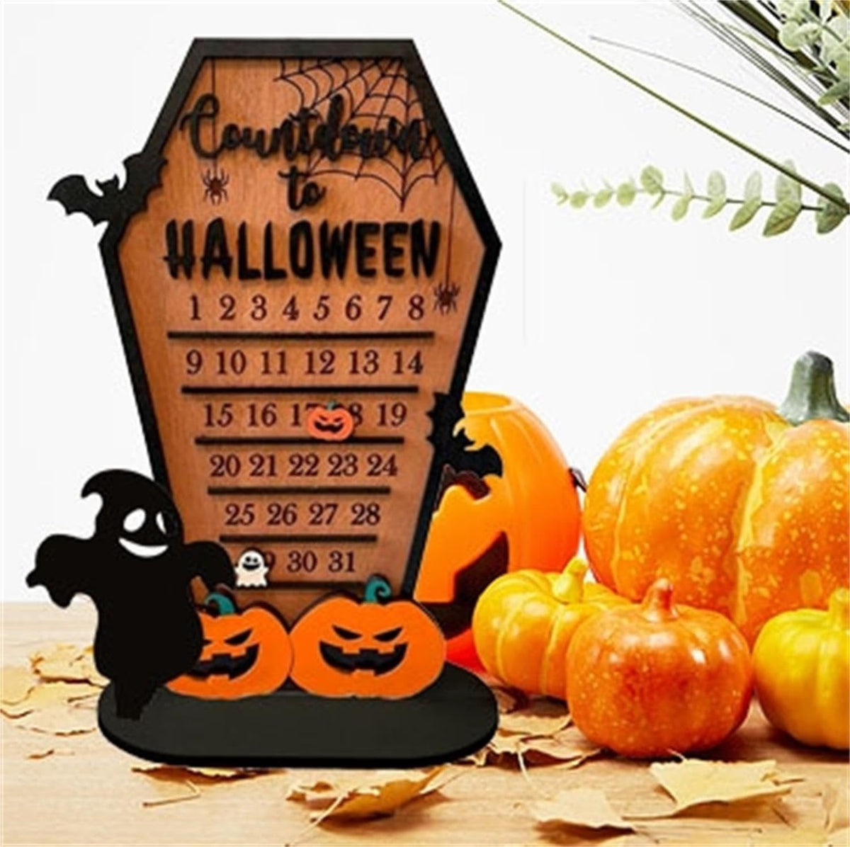 Houten Halloween Aftelmagneetbord Decoratie Tafelornament Spooky Griezelig Sfeer Thuis Seizoensfeest | Sulvida