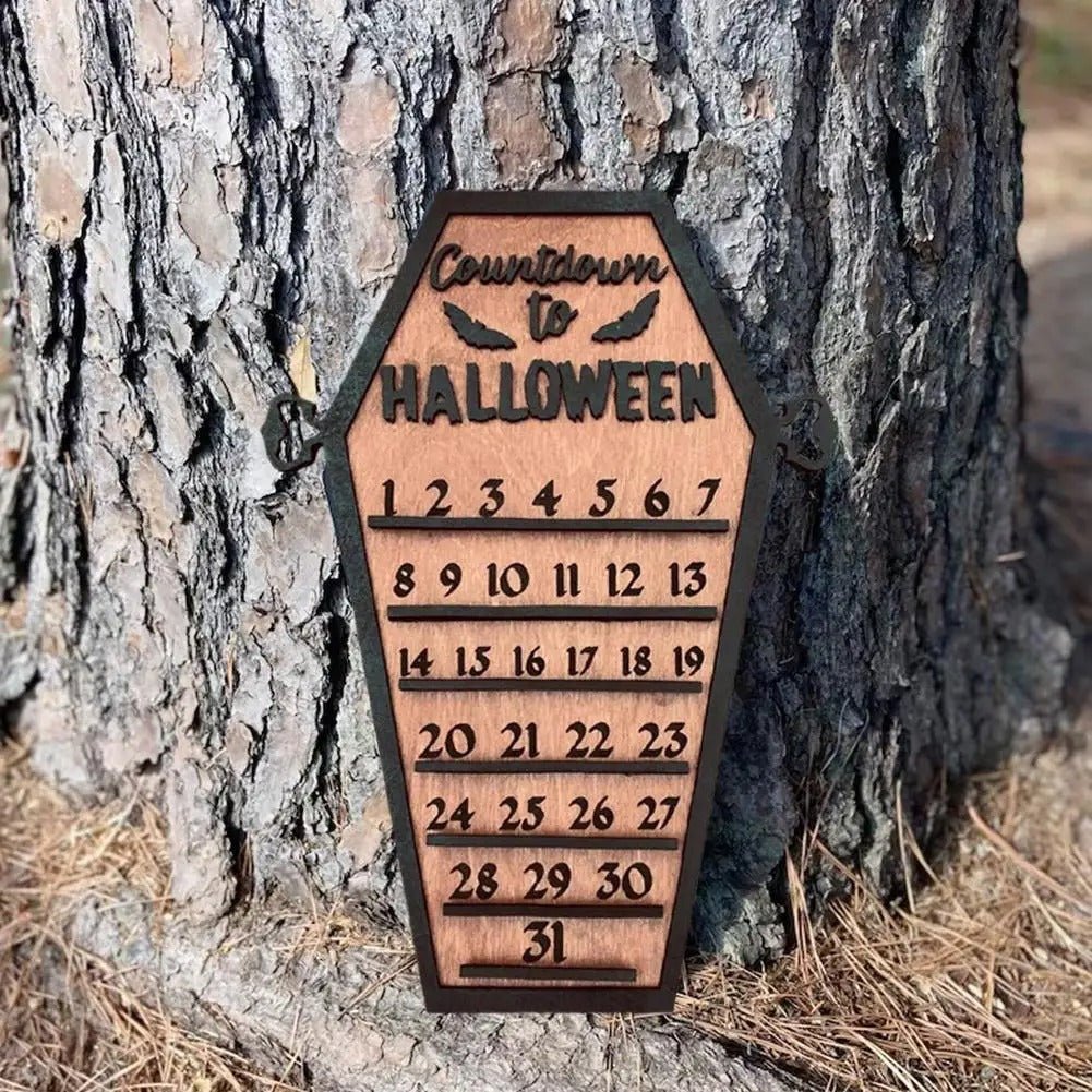 Houten Halloween Aftelmagneetbord Decoratie Tafelornament Spooky Griezelig Sfeer Thuis Seizoensfeest | Sulvida