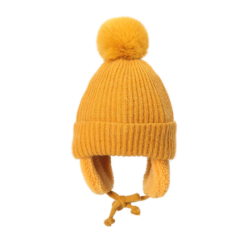Gebreide kindermuts met oorflappen – warme winterbeanie voor peuters en kinderen 2-8 jaar – zachte muts | Sulvida