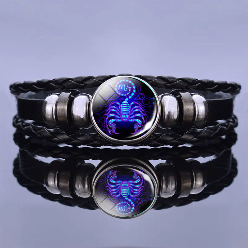Sterrenbeelarband Lapis Lazuli & Sodaliet Leren Armband met Staal Beschermend Geluksaccessoire Spiritueel | Sulvida