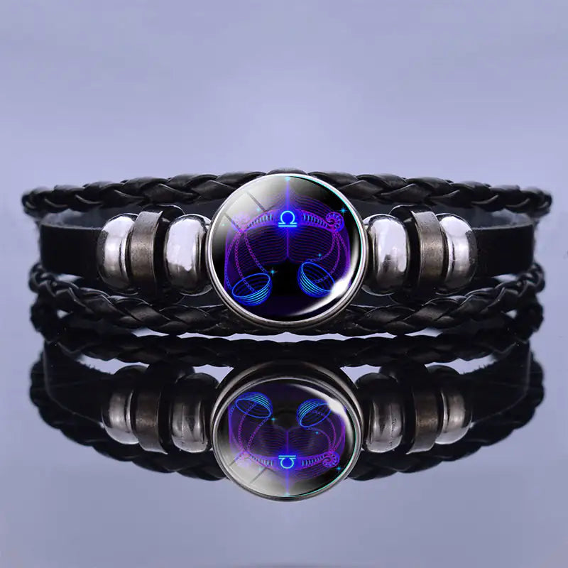 Sterrenbeelarband Lapis Lazuli & Sodaliet Leren Armband met Staal Beschermend Geluksaccessoire Spiritueel | Sulvida