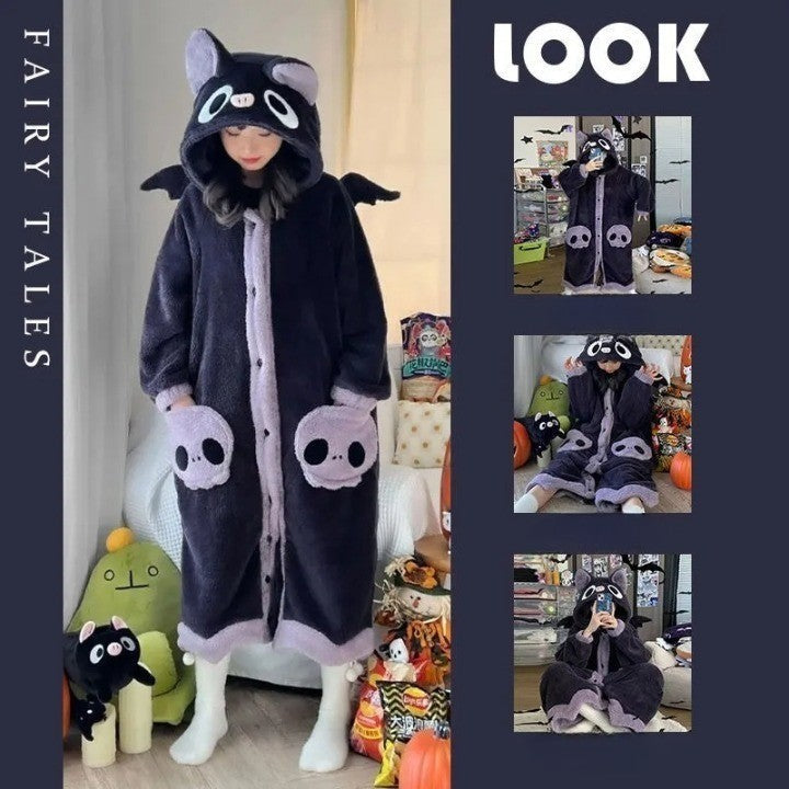 Dieren Onesie Pyjama met Capuchon Vos Dino Print voor Kinderen Volwassenen Comfortabel Herfst Winter Thuis | Sulvida