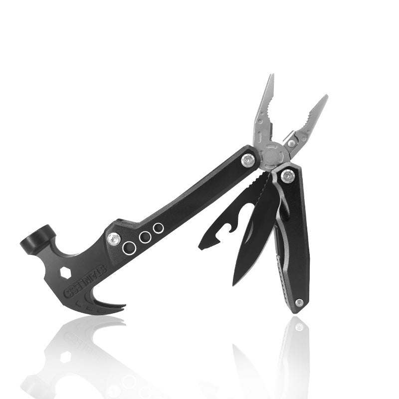 Multifunctionele Gereedschapshamer 19-in-1 Roestvrij Staal Zwart Draagbaar Compacte Handzame All-in-One Tool | Sulvida