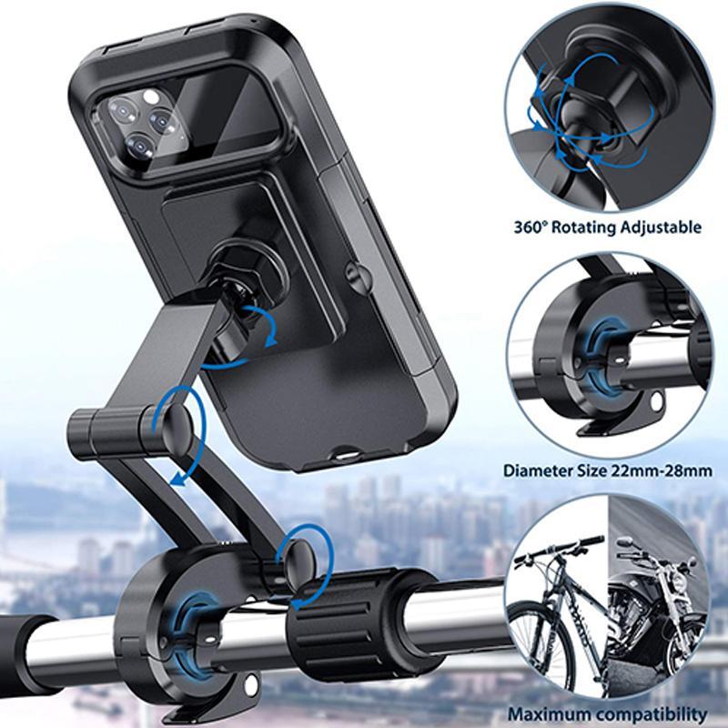 Waterdichte telefoonhouder fietsenstuur met oplaadmogelijkheid powerbank 5000 mAh 15W USB voor smartphone | Sulvida