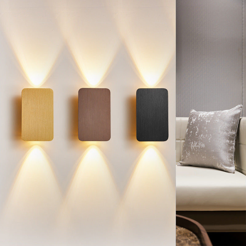 Rechthoekige wandlamp metaal LED-verlichting woonkamer slaapkamer modern warm wit interieurverlichting | Sulvida