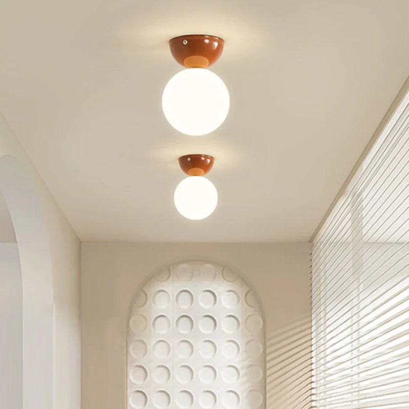 Vintage Plafondlamp Metaal Glas Gekleurde Kap Woonkamer Keuken Retro Plafondverlichting G9 Sfeerlicht | Sulvida