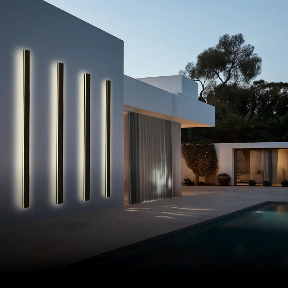 Lineaire buitenwandlamp LED IP65 waterdicht zwart metaal acryl tuinverlichting moderne gevelverlichting | Sulvida
