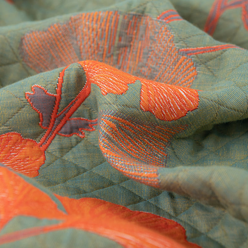 Omkeerbaar Quilt Dekbed met Ginkgo Blad Patroon 100% Katoen Zacht Ademend Tweezijdig Beddengoed voor Alle Seizoenen Slaapkamer | Sulvida
