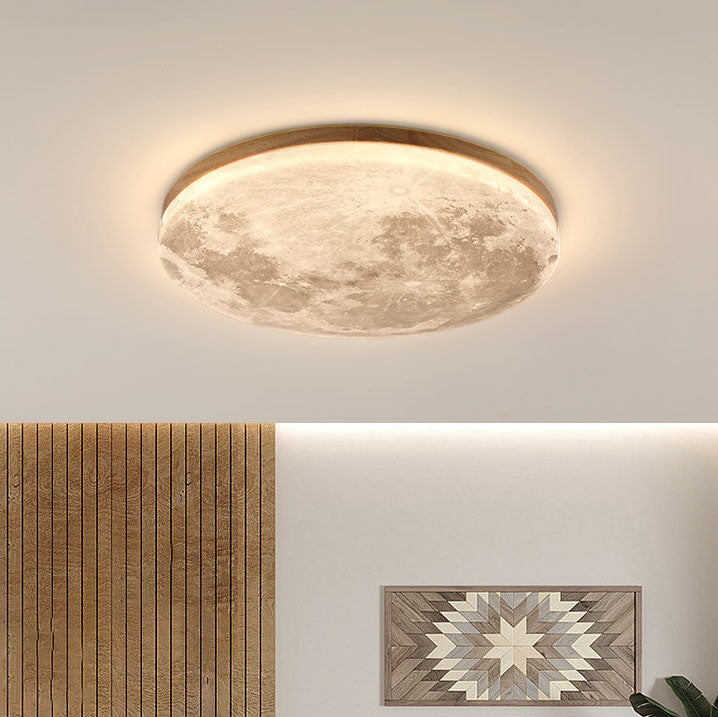 Plafondlamp Rond Hout LED Acryl Lichtbron Woonkamer Slaapkamer Sfeervol Minimalistisch Design Modern Interieur | Sulvida