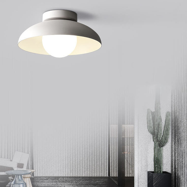 Glazen plafondlamp ijzer glas 30 cm semi-flush industrieel modern interieur wandverlichting woonkamer slaapkamer | Sulvida