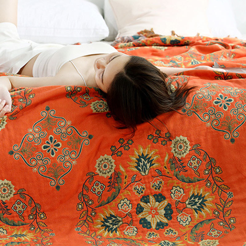 Omkeerbare Quilt met Bloemenpatroon Lichtgewicht Ademend Dekbed Dubbelzijdig Multifunctioneel 150x200 tot 230x250cm voor Alle Seizoenen | Sulvida