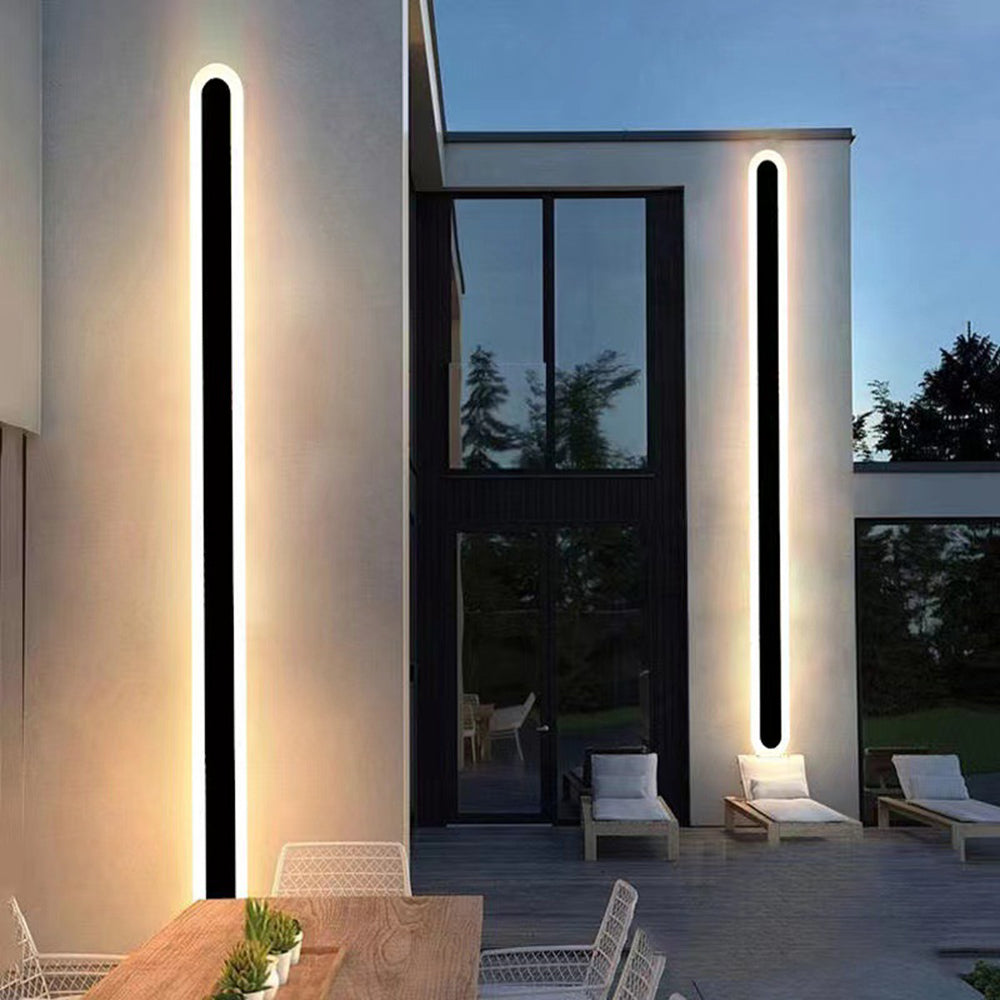 Ovale Buitenwandlamp LED Waterdicht IP65 Metaal Acryl Tuin Outdoor Wandverlichting Modern Design 40-220cm | Sulvida