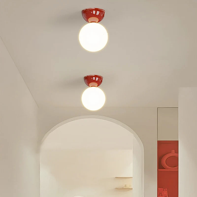 Vintage Plafondlamp Metaal Glas Gekleurde Kap Woonkamer Keuken Retro Plafondverlichting G9 Sfeerlicht | Sulvida