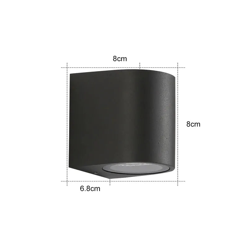 Vierkante Buitenwandlamp Zwart Metaal Glas LED Tuin Entree Verlichting Modern Design Waterdicht Buitenmuur | Sulvida