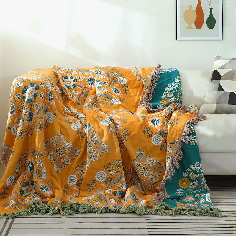 Omkeerbare Quilt met Bloemenpatroon Lichtgewicht Ademend Dekbed Dubbelzijdig Multifunctioneel 150x200 tot 230x250cm voor Alle Seizoenen | Sulvida