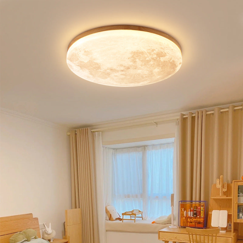 Plafondlamp Rond Hout LED Acryl Lichtbron Woonkamer Slaapkamer Sfeervol Minimalistisch Design Modern Interieur | Sulvida