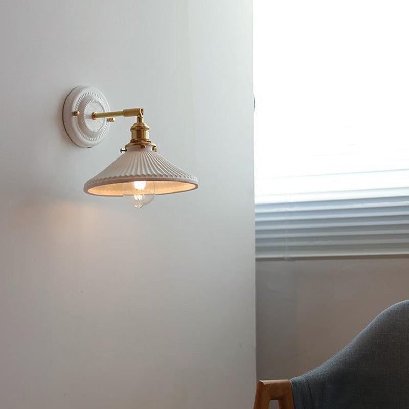 Wandlamp Keramiek met Messing Vintage Rond Armatuur Exclusief Lamp Woonkamer Gang Slaapkamer Chique Stijl | Sulvida