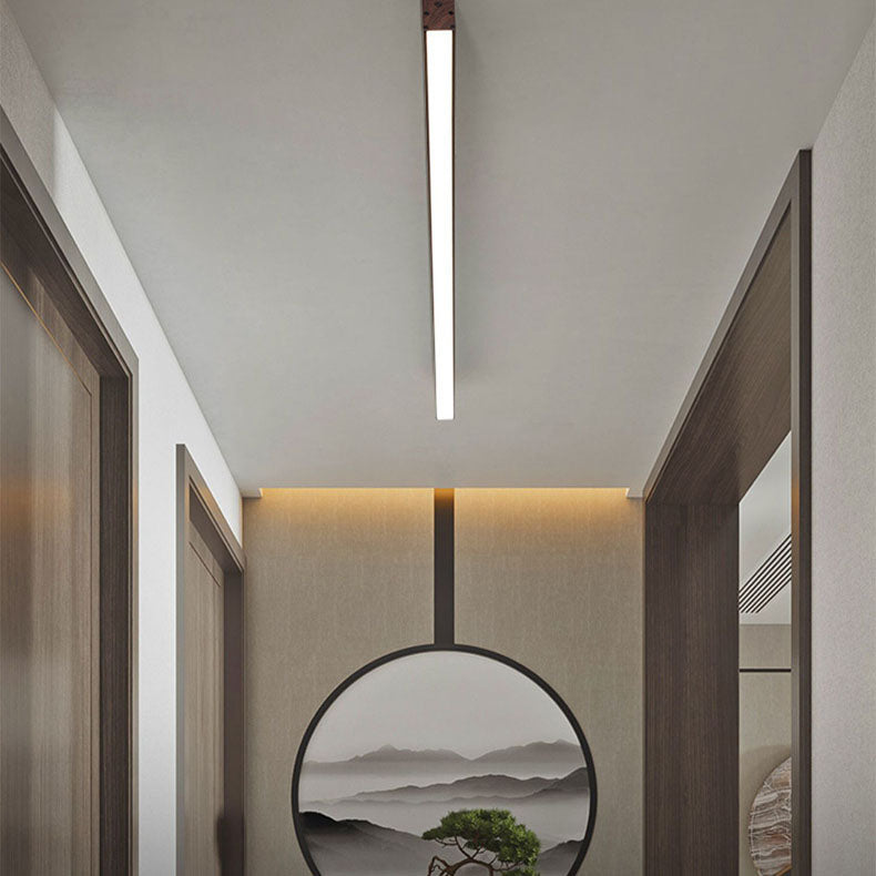Plafondlamp LED met houtnerf aluminium strips modern minimalistisch strak design voor woonkamer slaapkamer | Sulvida