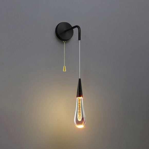 LED-Wandlamp Druppelvormig Glas Metaal Warm Wit Slaapkamer Woonkamer Modern Design Koper Zwart 3 Kleurtemperaturen | Sulvida