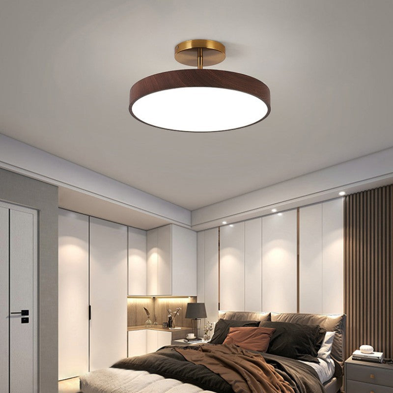 Plafondlamp Rond Houtlook LED Natuurlijke Warmte Moderne Minimalistische Sfeerverlichting voor Woonkamer | Sulvida