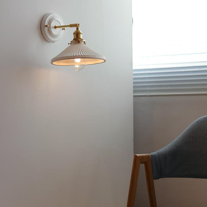 Wandlamp Keramiek met Messing Vintage Rond Armatuur Exclusief Lamp Woonkamer Gang Slaapkamer Chique Stijl | Sulvida