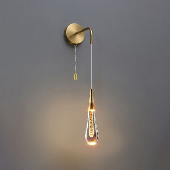 LED-Wandlamp Druppelvormig Glas Metaal Warm Wit Slaapkamer Woonkamer Modern Design Koper Zwart 3 Kleurtemperaturen | Sulvida