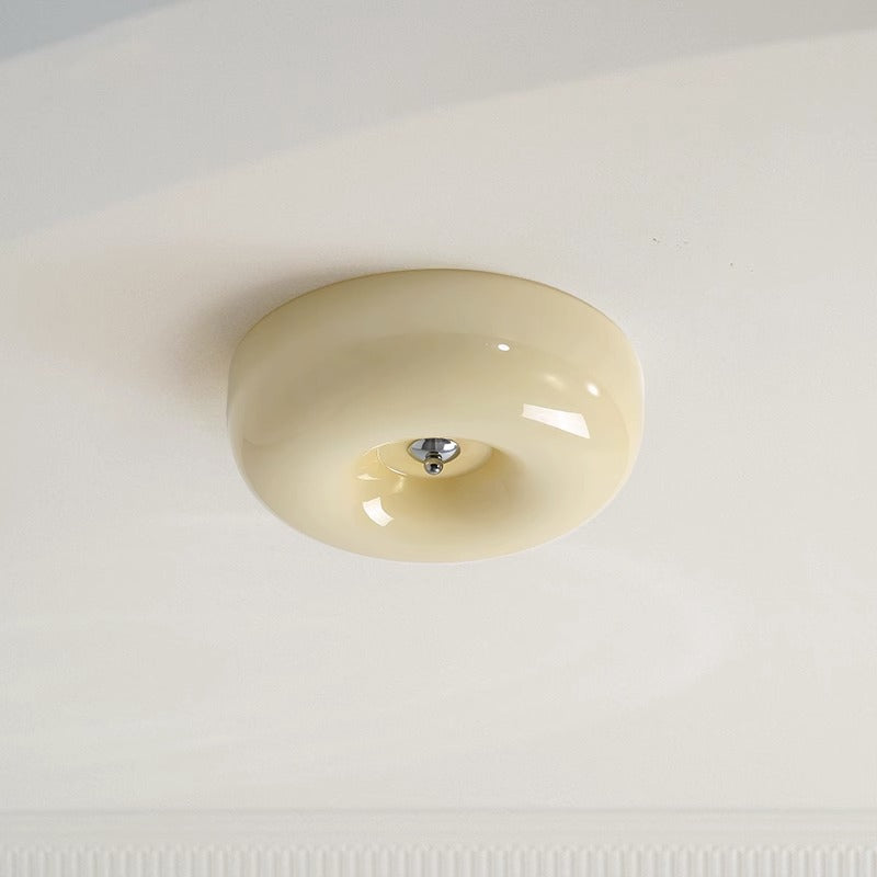 Glazen Plafondlamp Crème Dimbaar LED Modern Design Drie Lichtstanden voor Slaapkamer Hal Studeerkamer | Sulvida