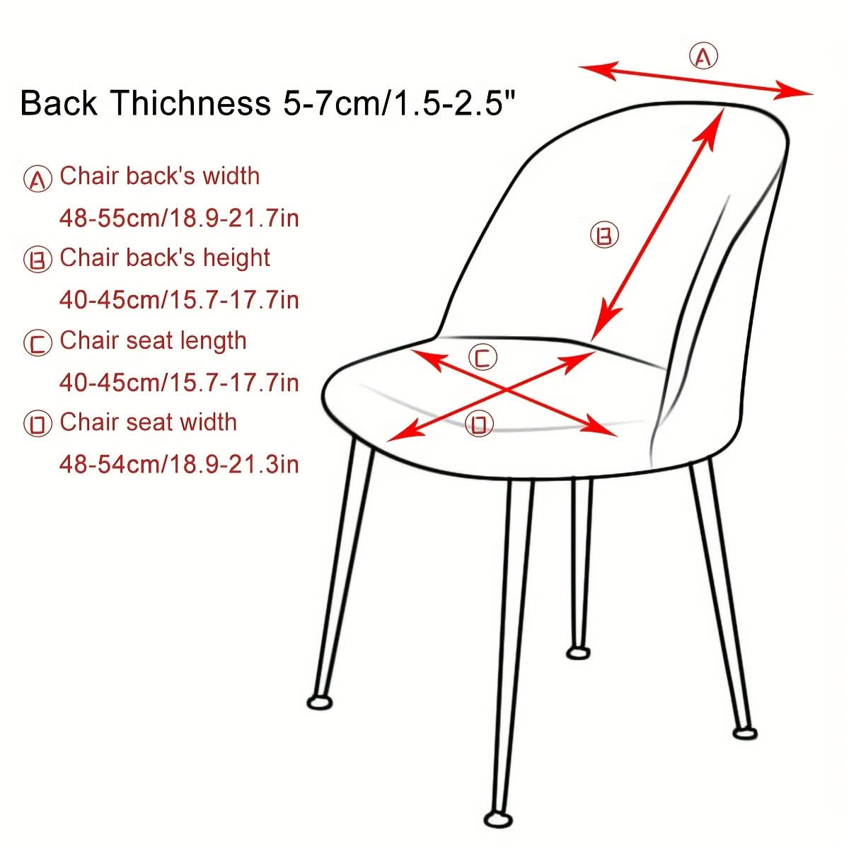 Lot de housses de chaise élastiques extensibles, modernes, unies, pour salle à manger, extensibles et protectrices | Sulvida