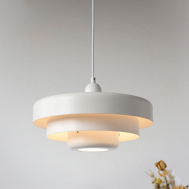 Metalen hanglamp meerlaags rond vintage design oranje groen wit voor woonkamer eetkamer hal slaapkamer | Sulvida