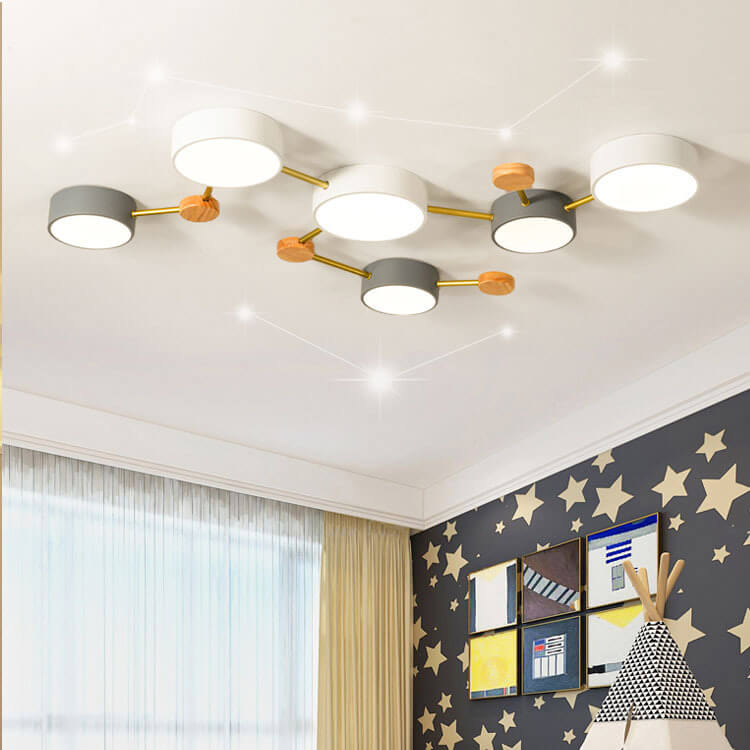 Plafondlamp massief hout met ijzer LED warm wit neutraal koel wit woonkamer slaapkamer gang moderne verlichting | Sulvida