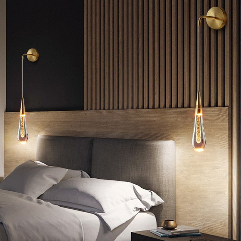 LED-Wandlamp Druppelvormig Glas Metaal Warm Wit Slaapkamer Woonkamer Modern Design Koper Zwart 3 Kleurtemperaturen | Sulvida