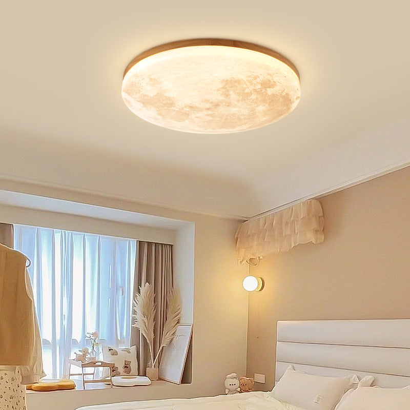 Plafondlamp Rond Hout LED Acryl Lichtbron Woonkamer Slaapkamer Sfeervol Minimalistisch Design Modern Interieur | Sulvida