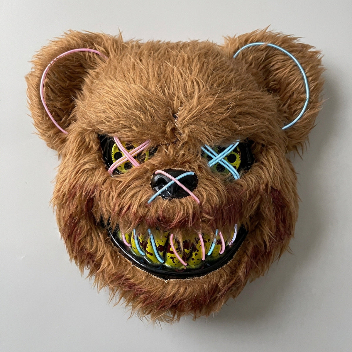 Verlicht Pluche Horrormasker Beer of Konijn met Neon Draad voor Feesten en Halloween Verkleedkleding | Sulvida