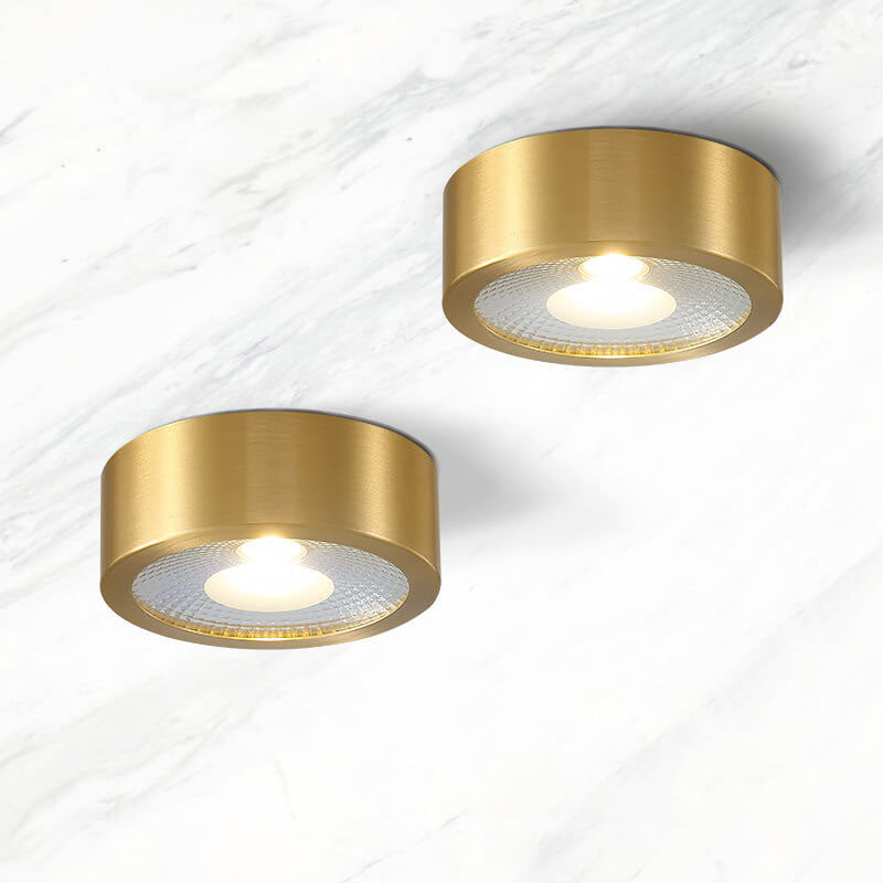 Plafondlamp rond koper ultradun LED geïntegreerd 8-12 cm directe montage warm wit koel wit voor hal woonkamer | Sulvida