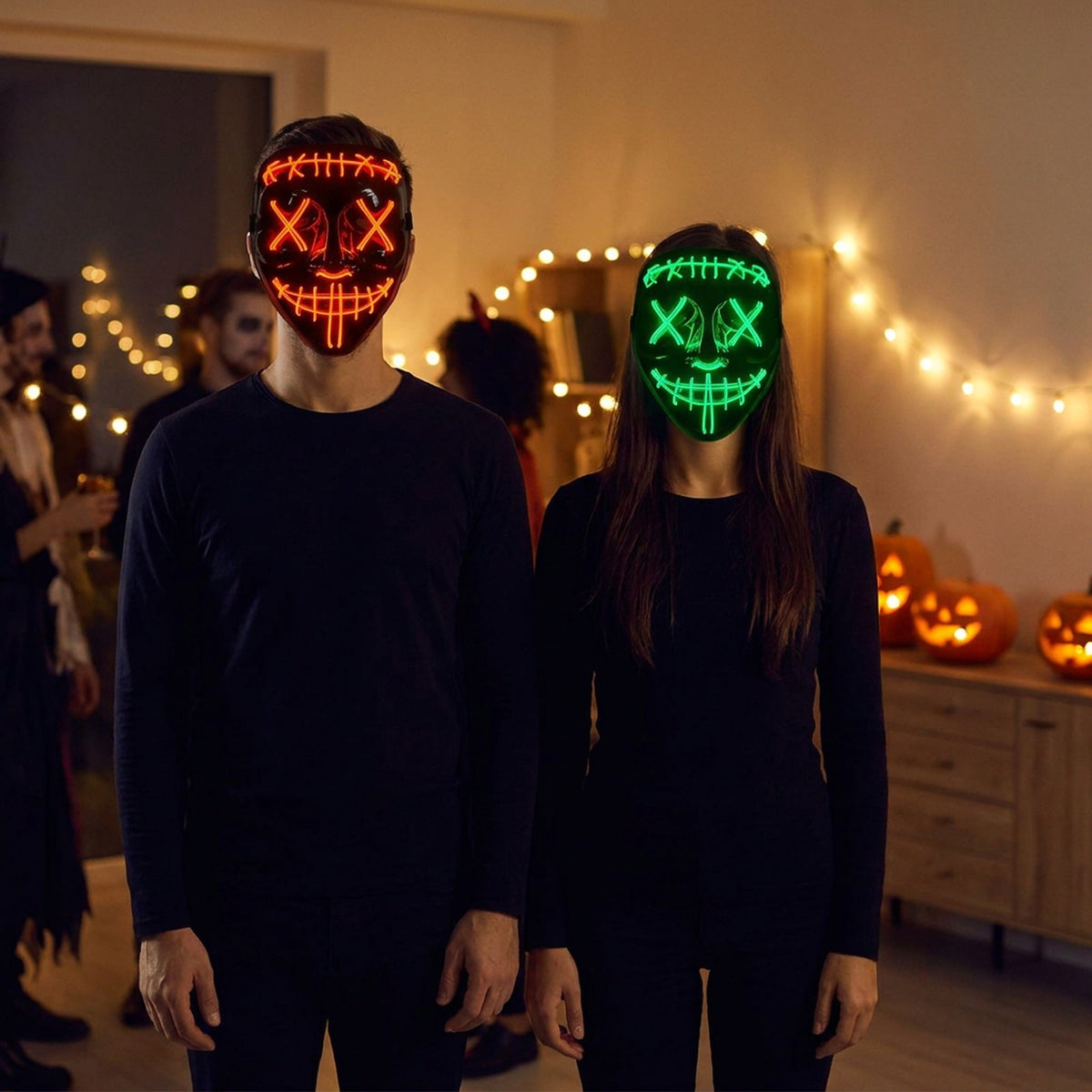 Oplichtend Masker voor Feest Halloween Cosplay Festival Volwassenen met LED Verlichting en Kleureffect | Sulvida
