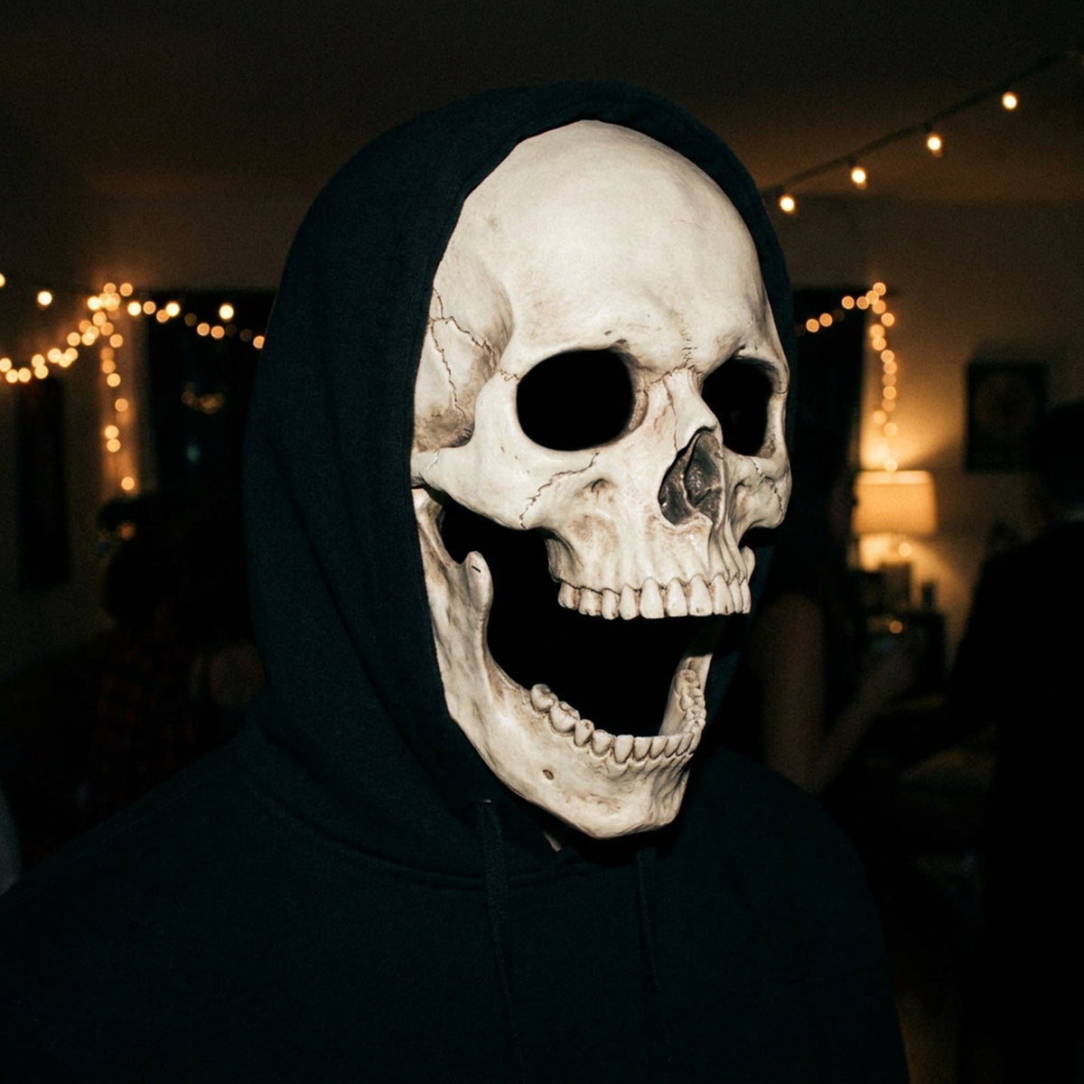 Schedel masker met beweegbare kaak volwassenen verkleedmasker Halloween horror hoofdbedekking themafeest | Sulvida