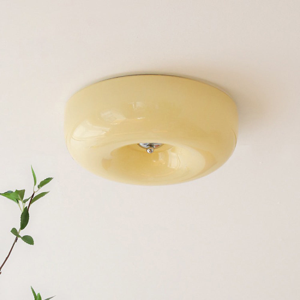 Glazen Plafondlamp Crème Dimbaar LED Modern Design Drie Lichtstanden voor Slaapkamer Hal Studeerkamer | Sulvida
